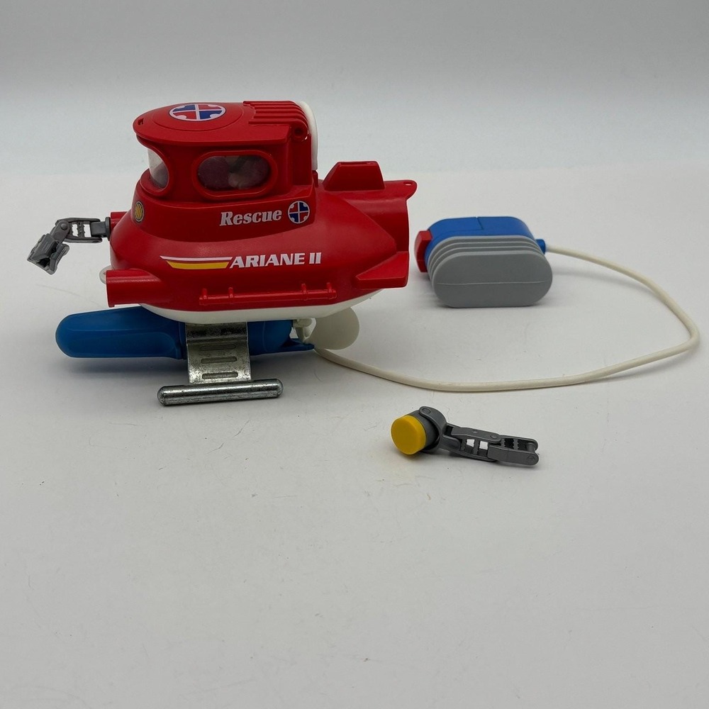 PLAYMOBIL 3064 Ariane II Red Submarine Tested Works Incomplete W/ Figure 1999